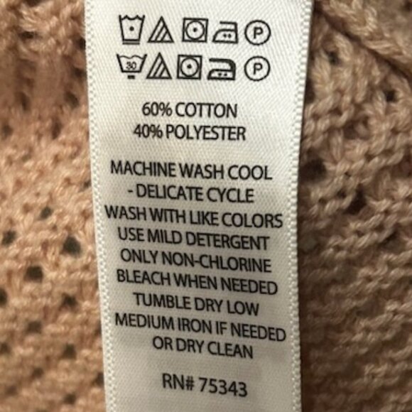 NWT Dakini  Relaxed Fit Crochet Waffle Knit Sweater Tunic With Zip Sides - Picture 7 of 8